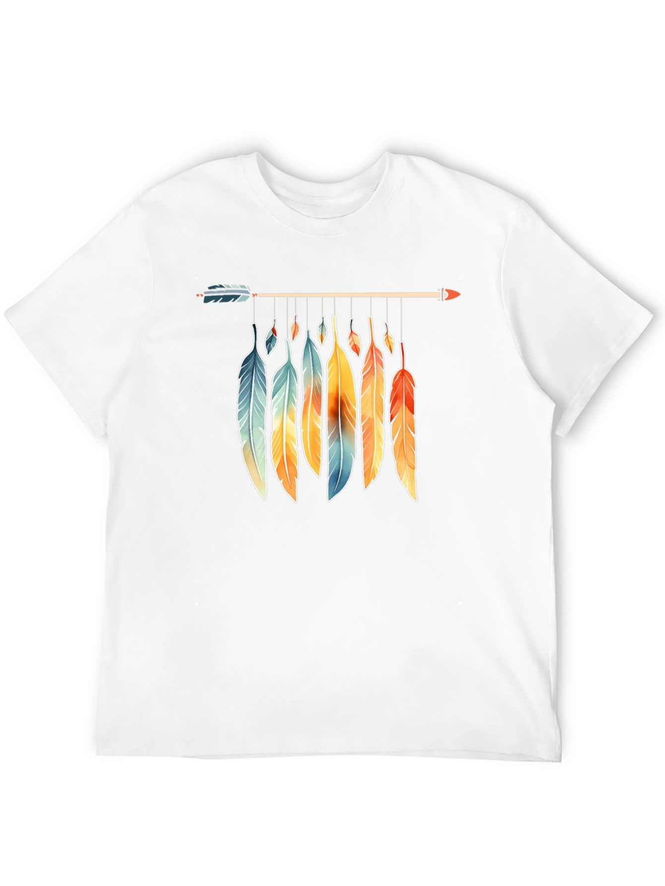 Feather Arrow Graphic Tee - Boho Style Black T-Shirt