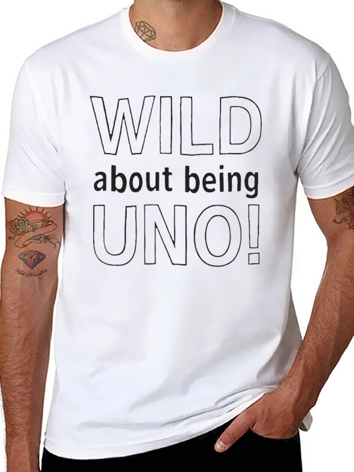 Wild About Being Uno! Black Graphic T-Shirt