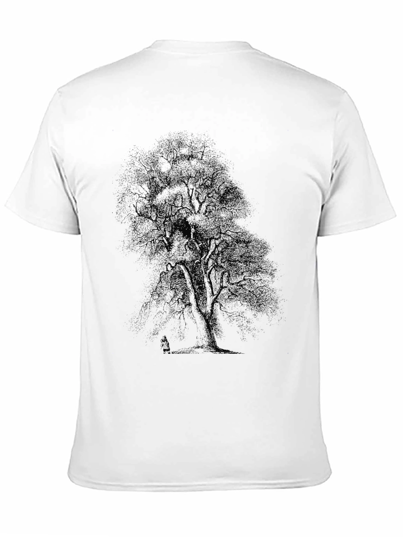 Mens Black Tree Print T-Shirt - Casual Style