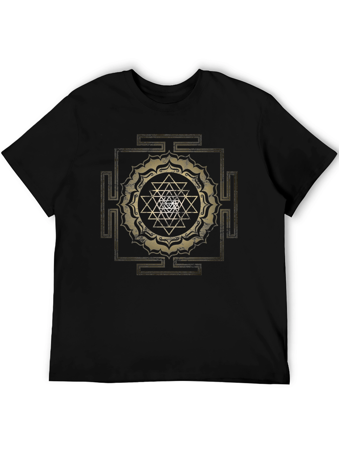 Sri Yantra Graphic Tee - Spiritual Black T-Shirt