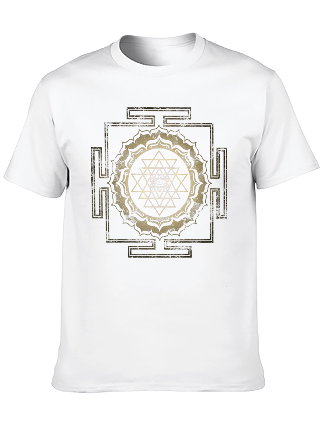 Sri Yantra Graphic Tee - Spiritual Black T-Shirt