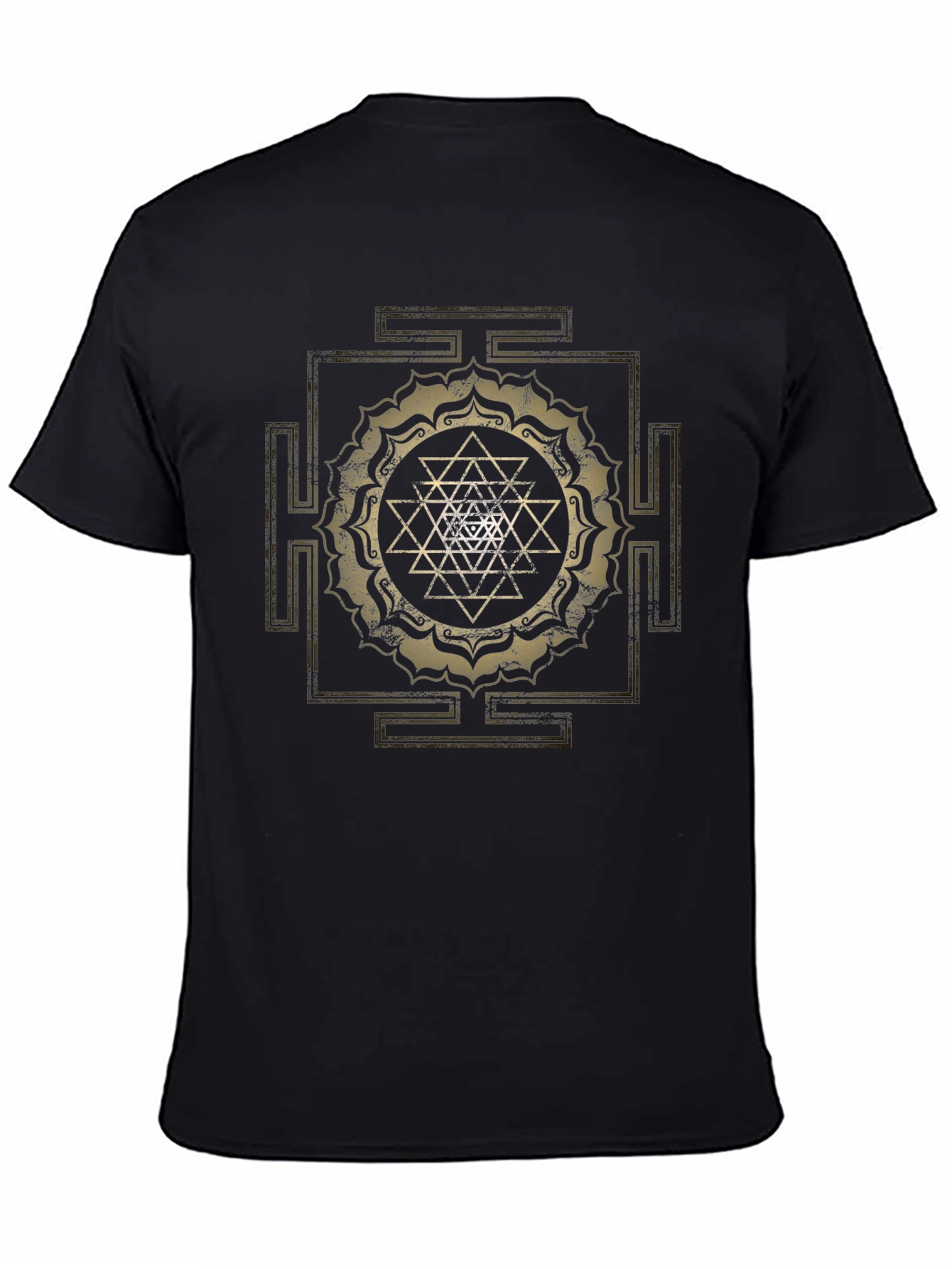 Sri Yantra Graphic Tee - Spiritual Black T-Shirt