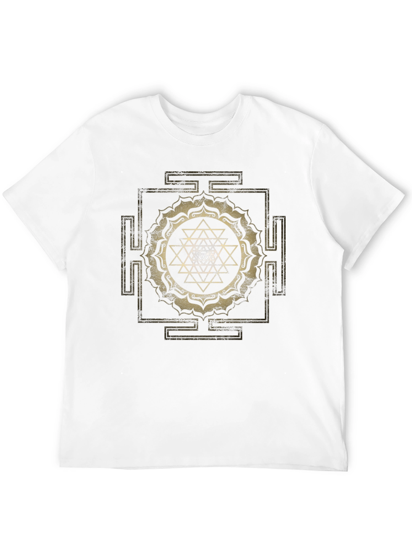 Sri Yantra Graphic Tee - Spiritual Black T-Shirt