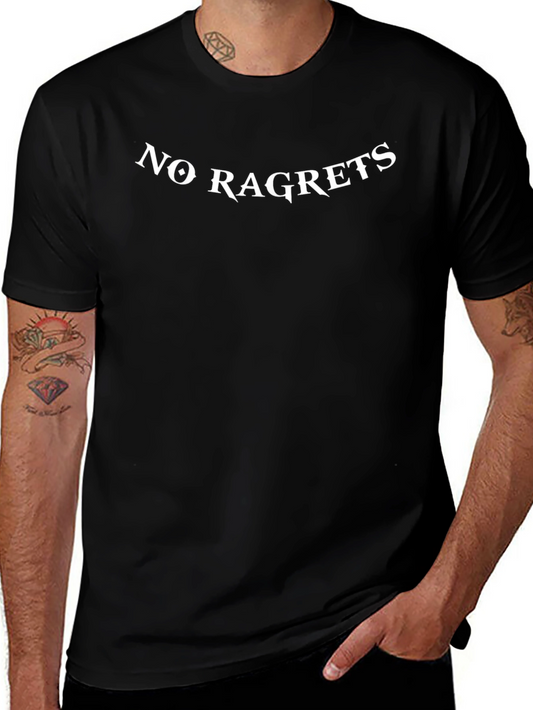 No Ragrets Graphic Tee - Black Cotton Comfort