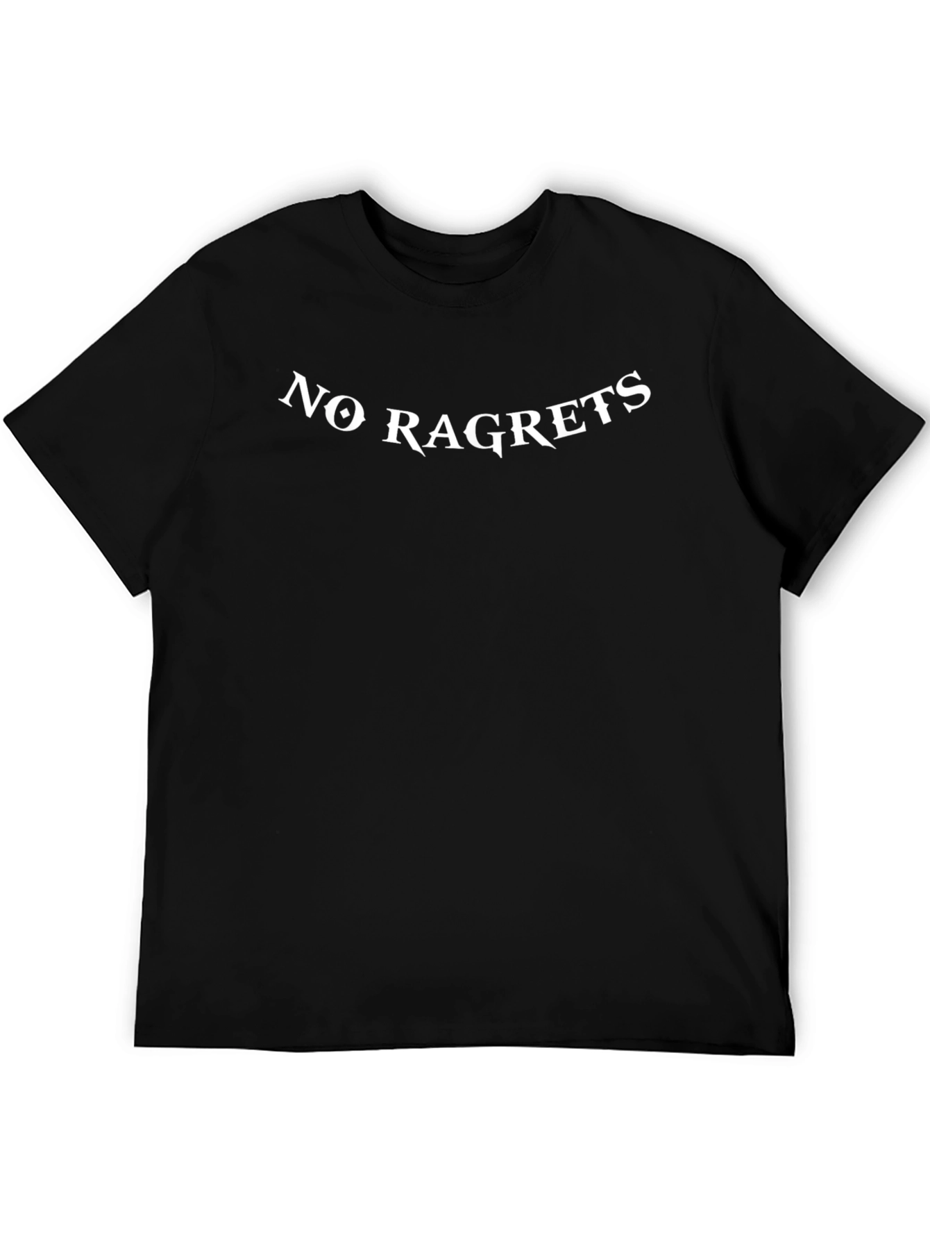 No Ragrets Graphic Tee - Black Cotton Comfort