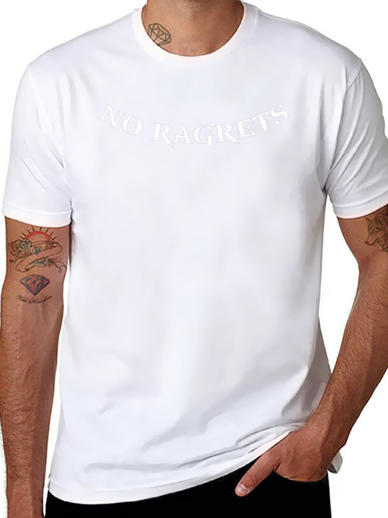 No Ragrets Graphic Tee - Black Cotton Comfort