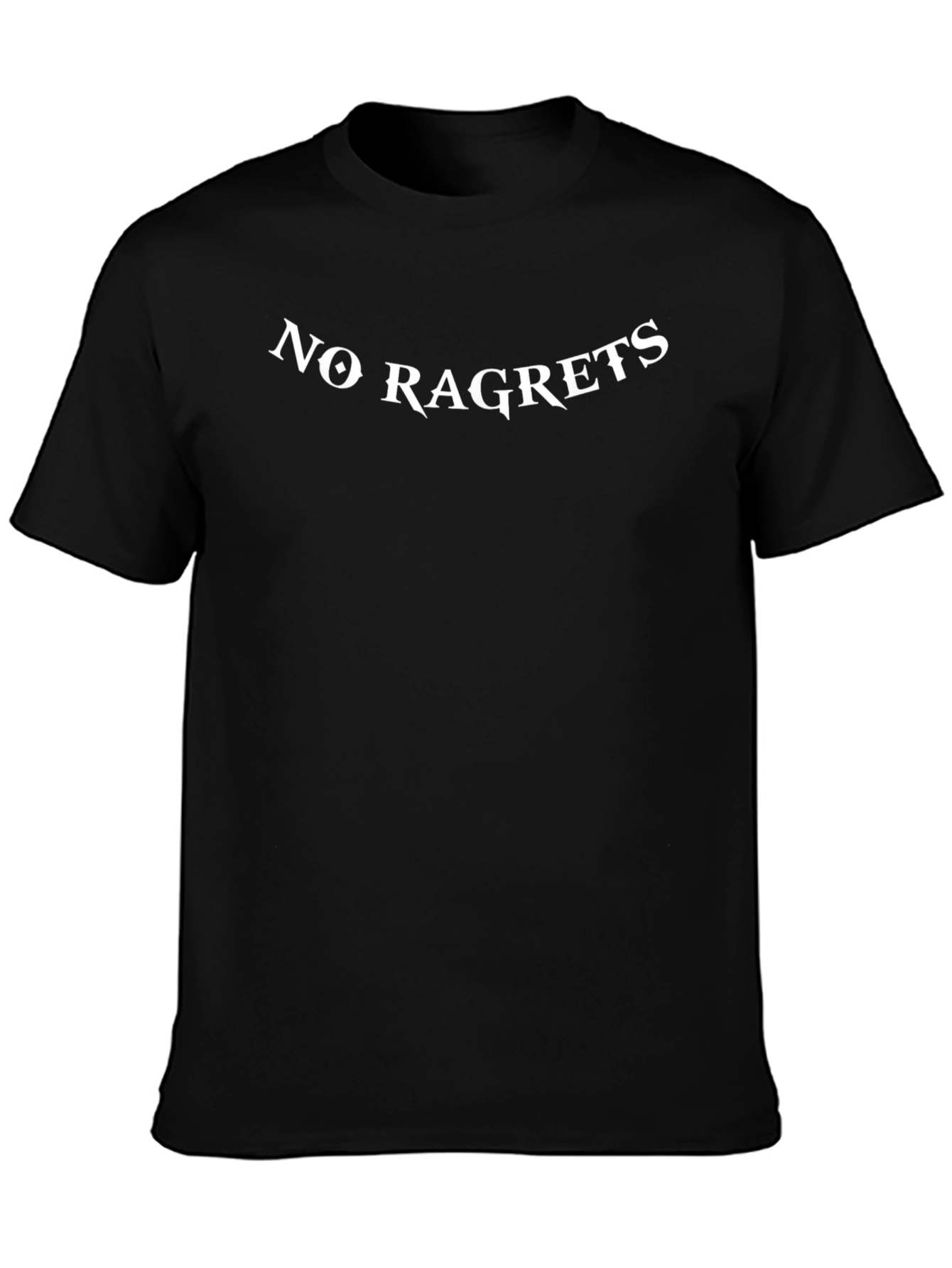 No Ragrets Graphic Tee - Black Cotton Comfort