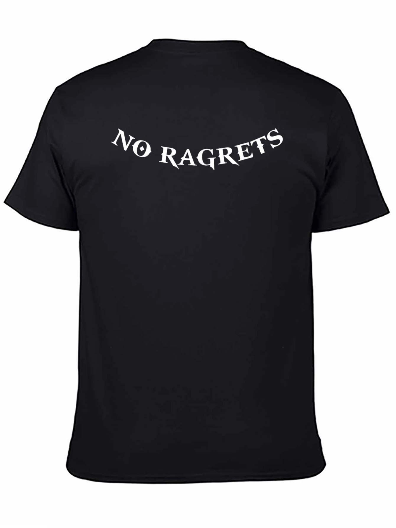 No Ragrets Graphic Tee - Black Cotton Comfort