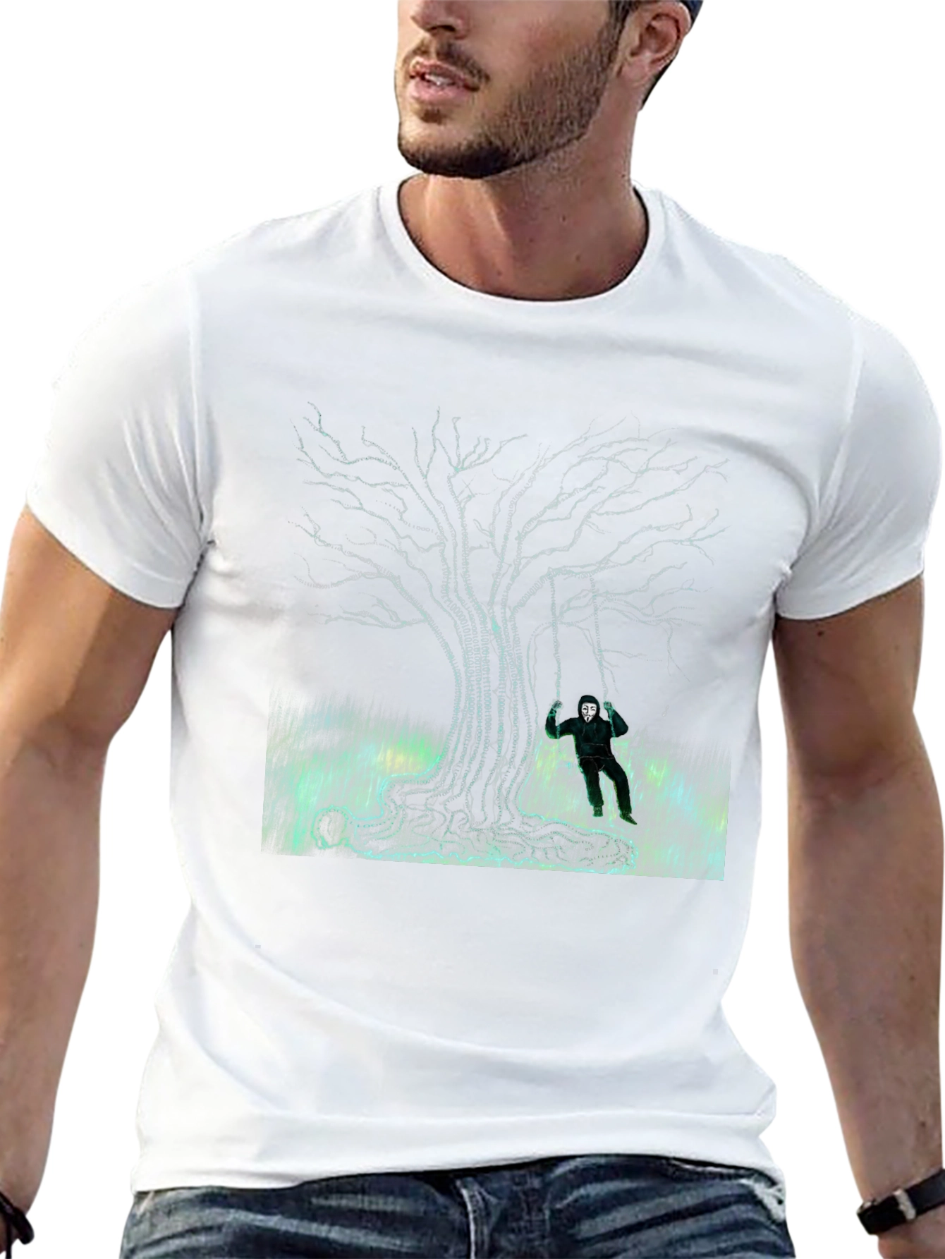 Eerie Tree Graphic Tee - Swing Into Darkness