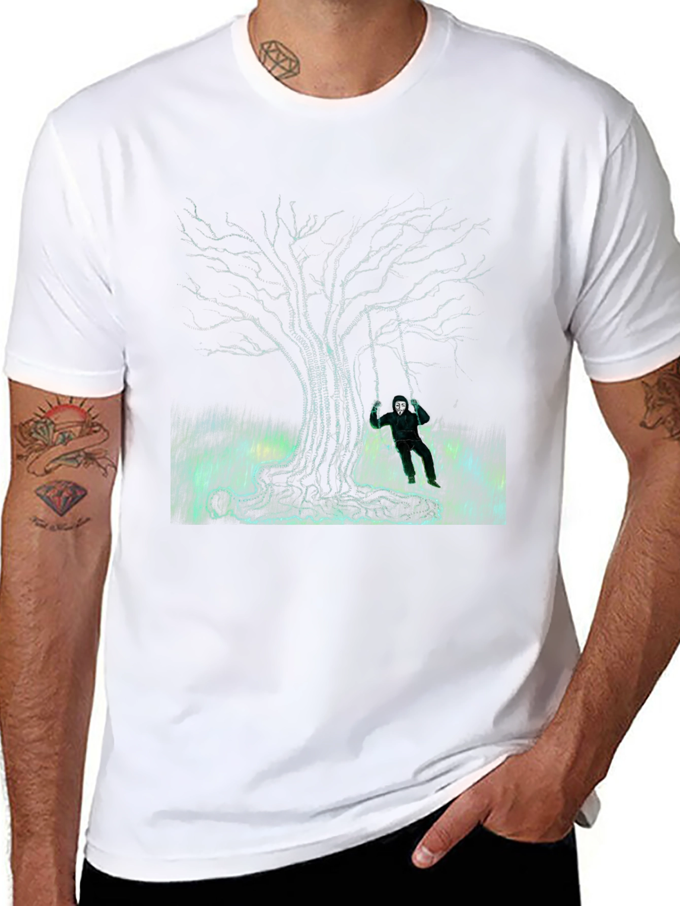 Eerie Tree Graphic Tee - Swing Into Darkness