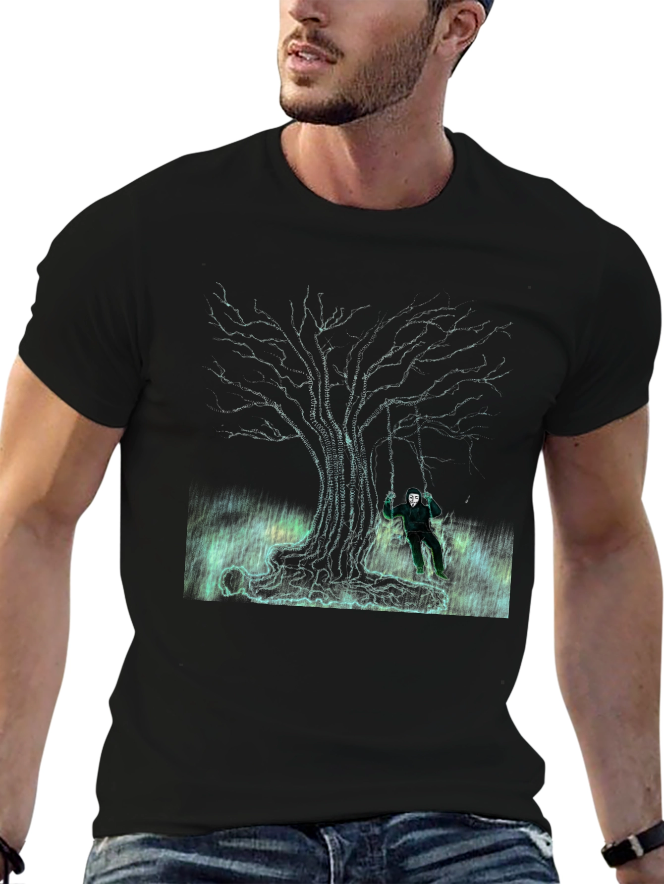 Eerie Tree Graphic Tee - Swing Into Darkness