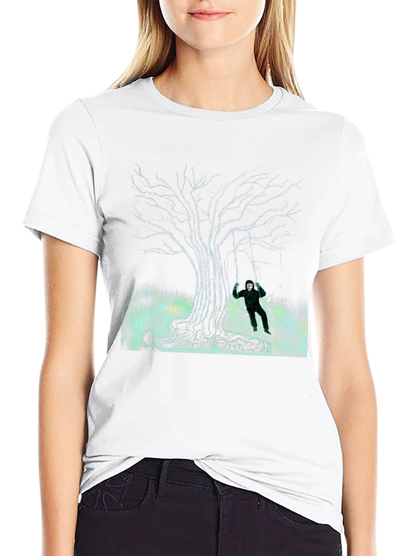 Eerie Tree Graphic Tee - Swing Into Darkness