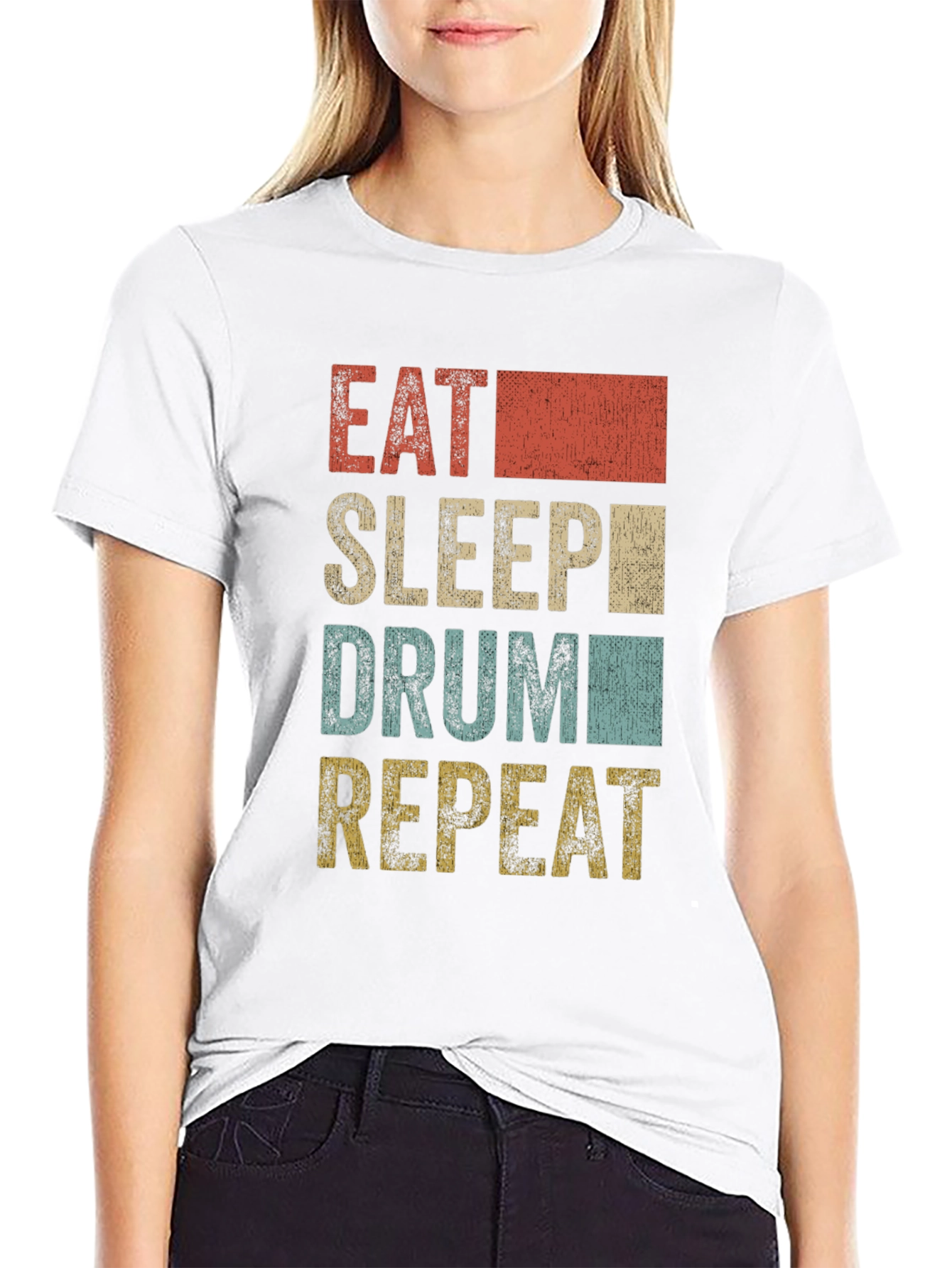 Eat Sleep Drum Repeat T-Shirt - Percussionist Tee