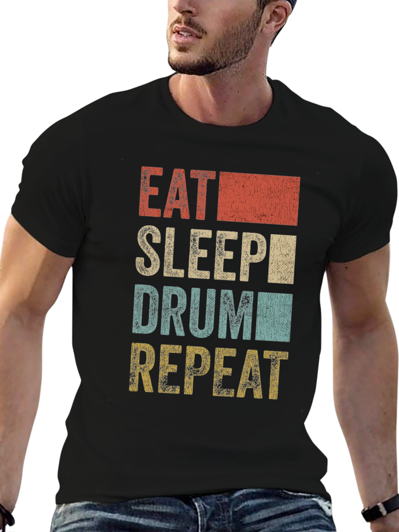 Eat Sleep Drum Repeat T-Shirt - Percussionist Tee