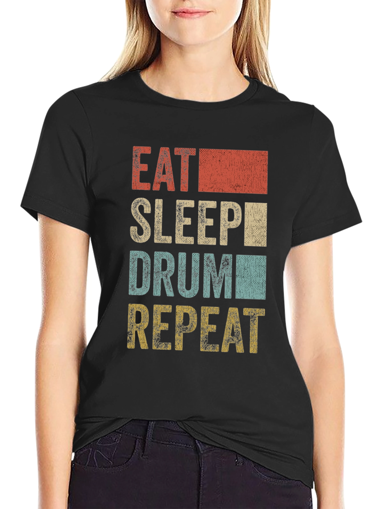 Eat Sleep Drum Repeat T-Shirt - Percussionist Tee