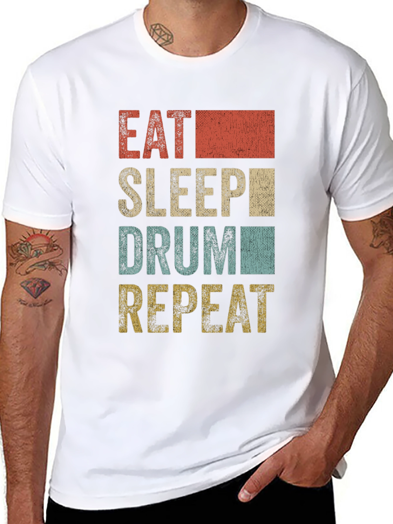 Eat Sleep Drum Repeat T-Shirt - Percussionist Tee