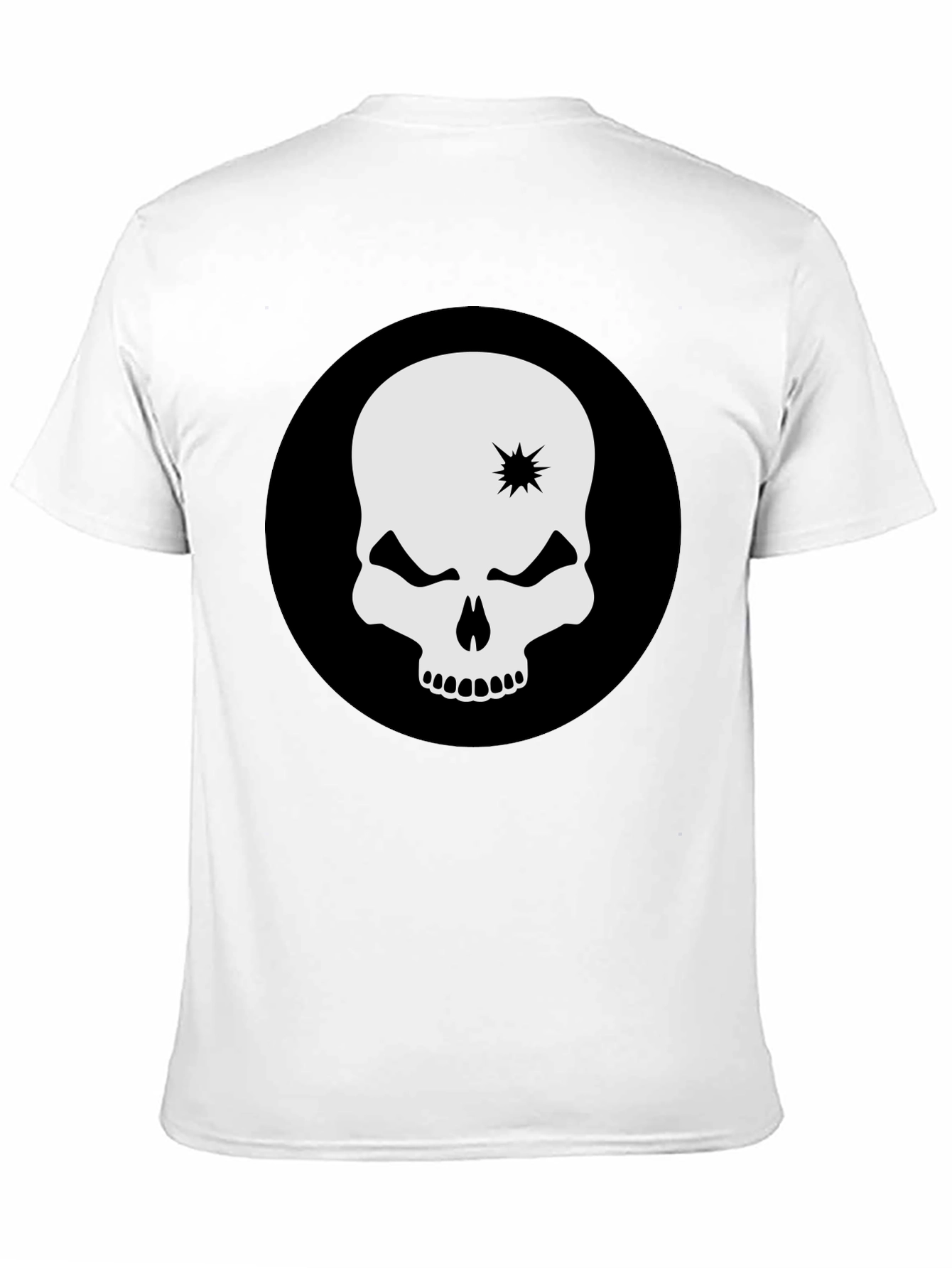 Skull Graphic Tee - Bold Black Crew Neck T-Shirt