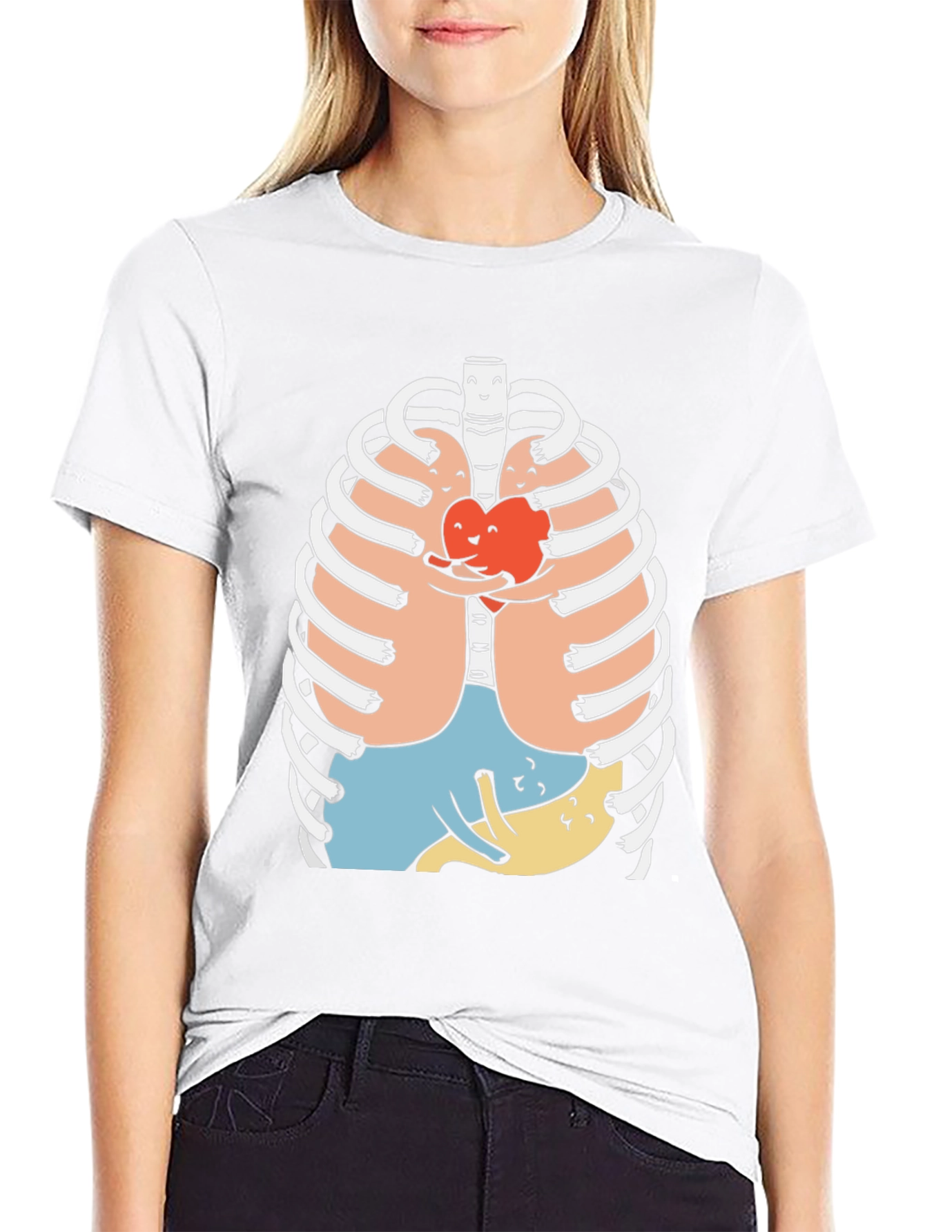 Anatomical Rib Cage Graphic Print T-Shirt