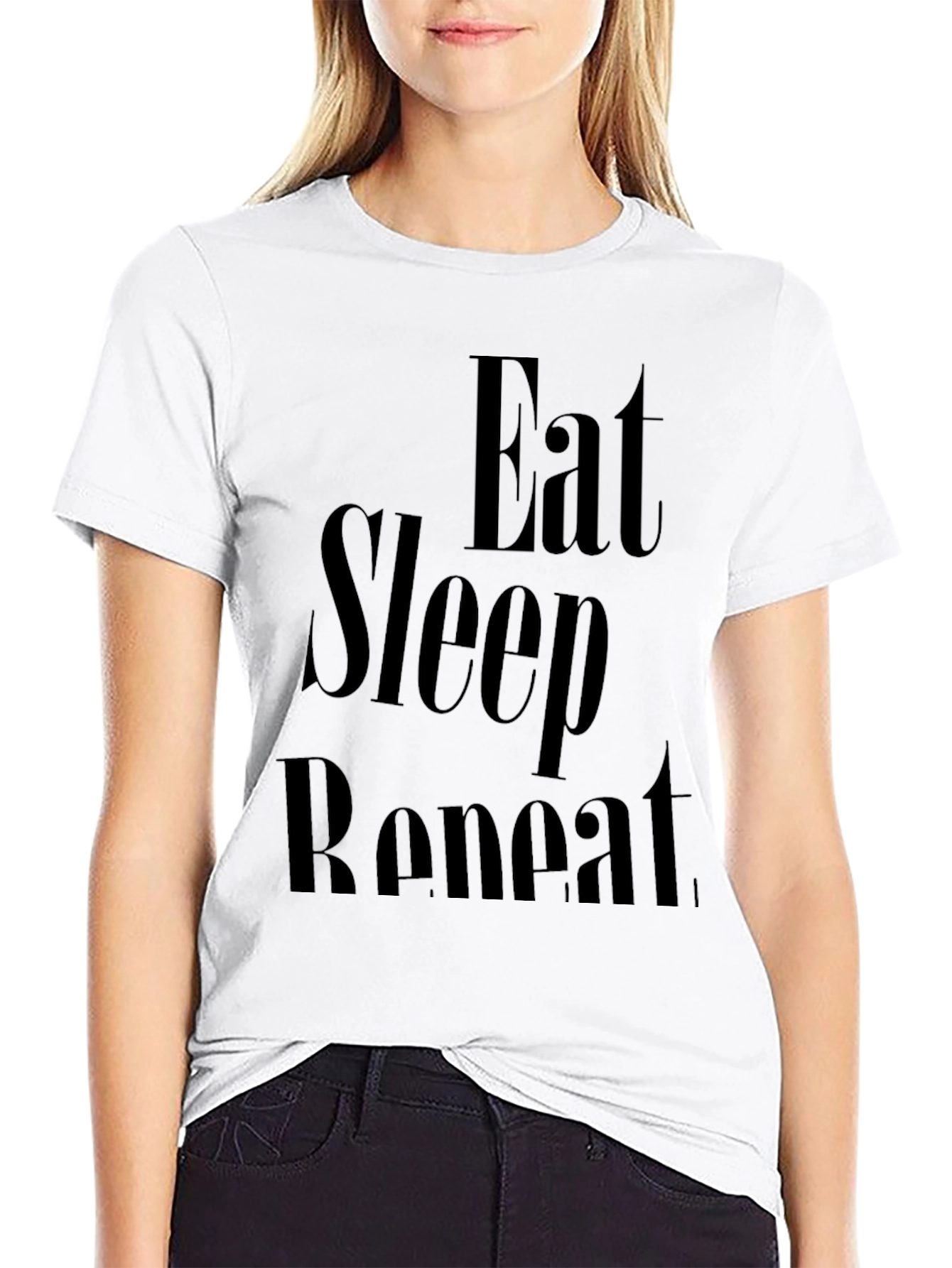 Eat Sleep Repeat Graphic Tee - Black