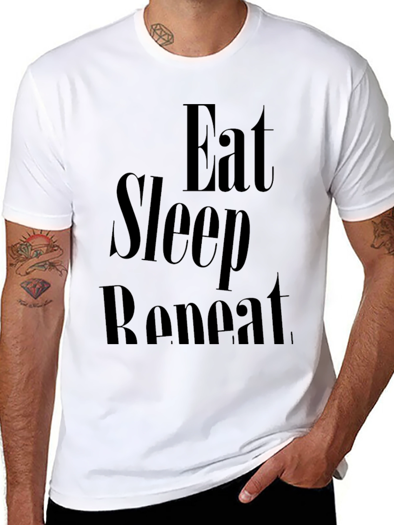 Eat Sleep Repeat Graphic Tee - Black
