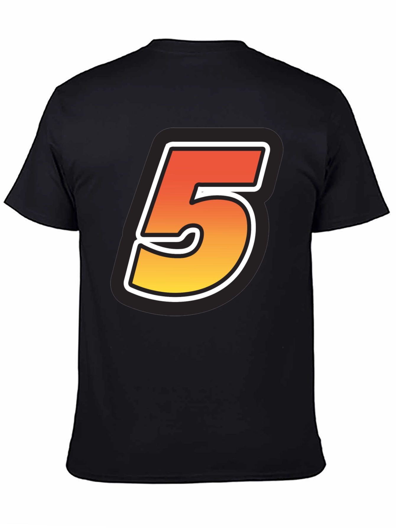 Number 5 Graphic Tee - Black Cotton Blend