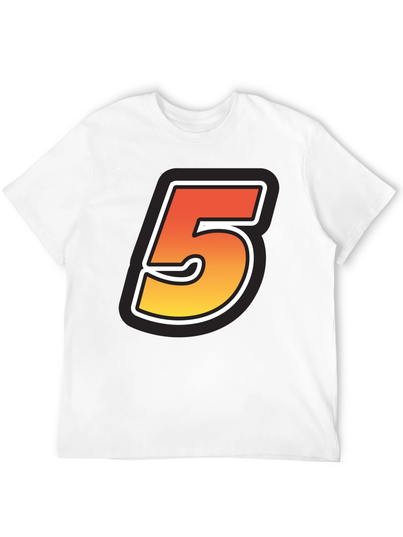 Number 5 Graphic Tee - Black Cotton Blend