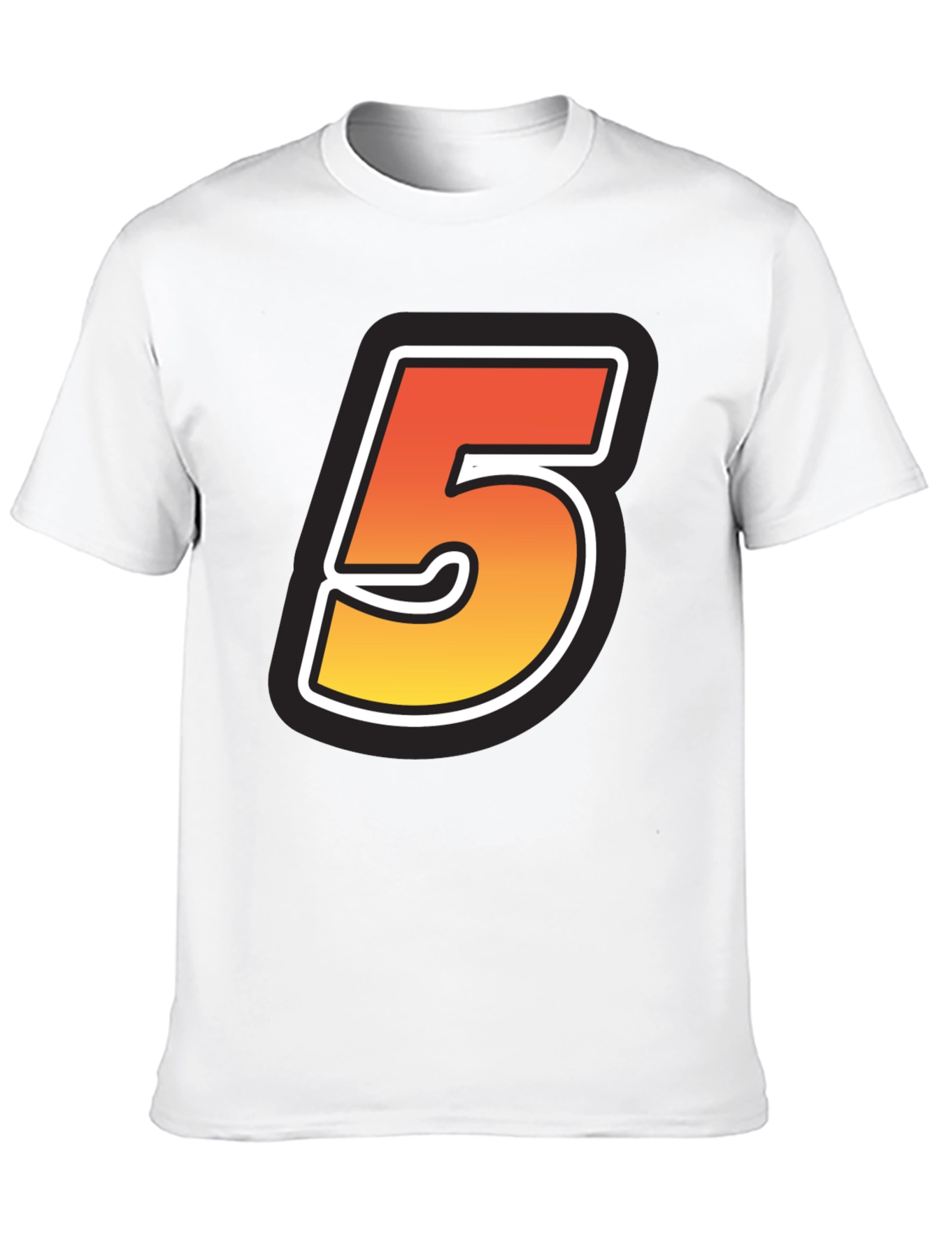 Number 5 Graphic Tee - Black Cotton Blend
