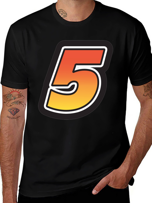 Number 5 Graphic Tee - Black Cotton Blend