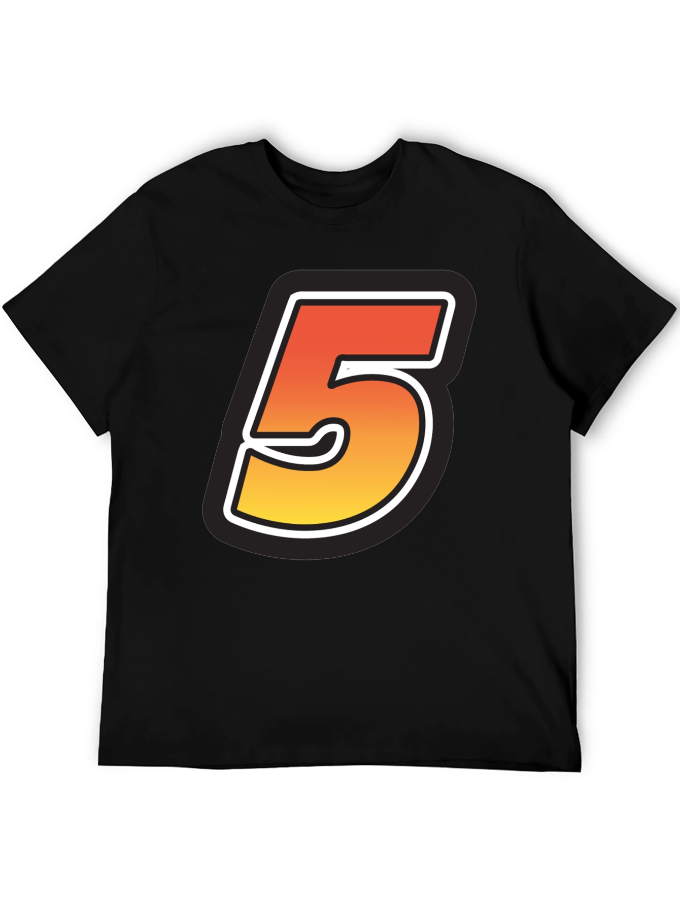 Number 5 Graphic Tee - Black Cotton Blend