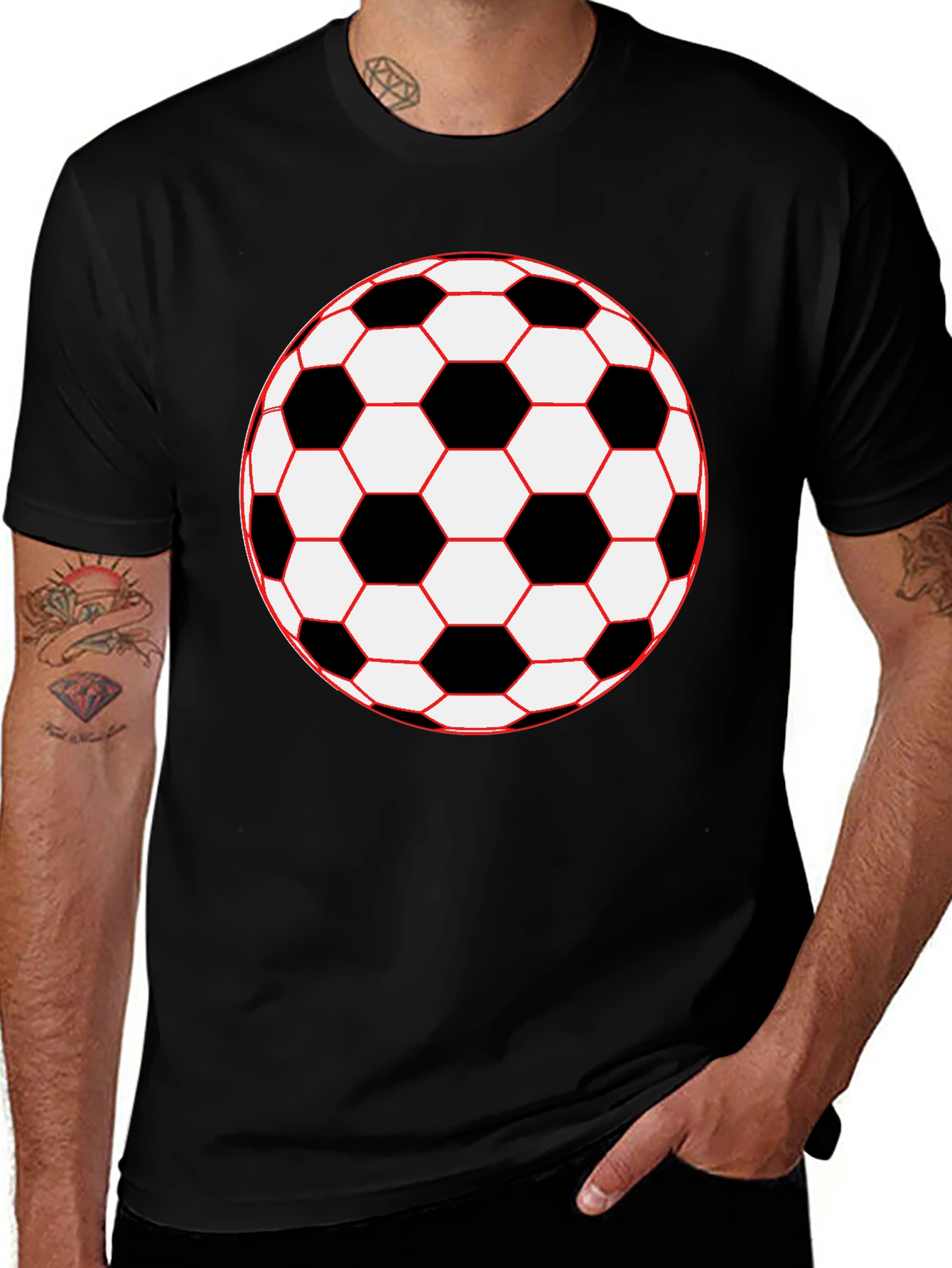 Soccer Ball Graphic Tee - Classic Black T-Shirt