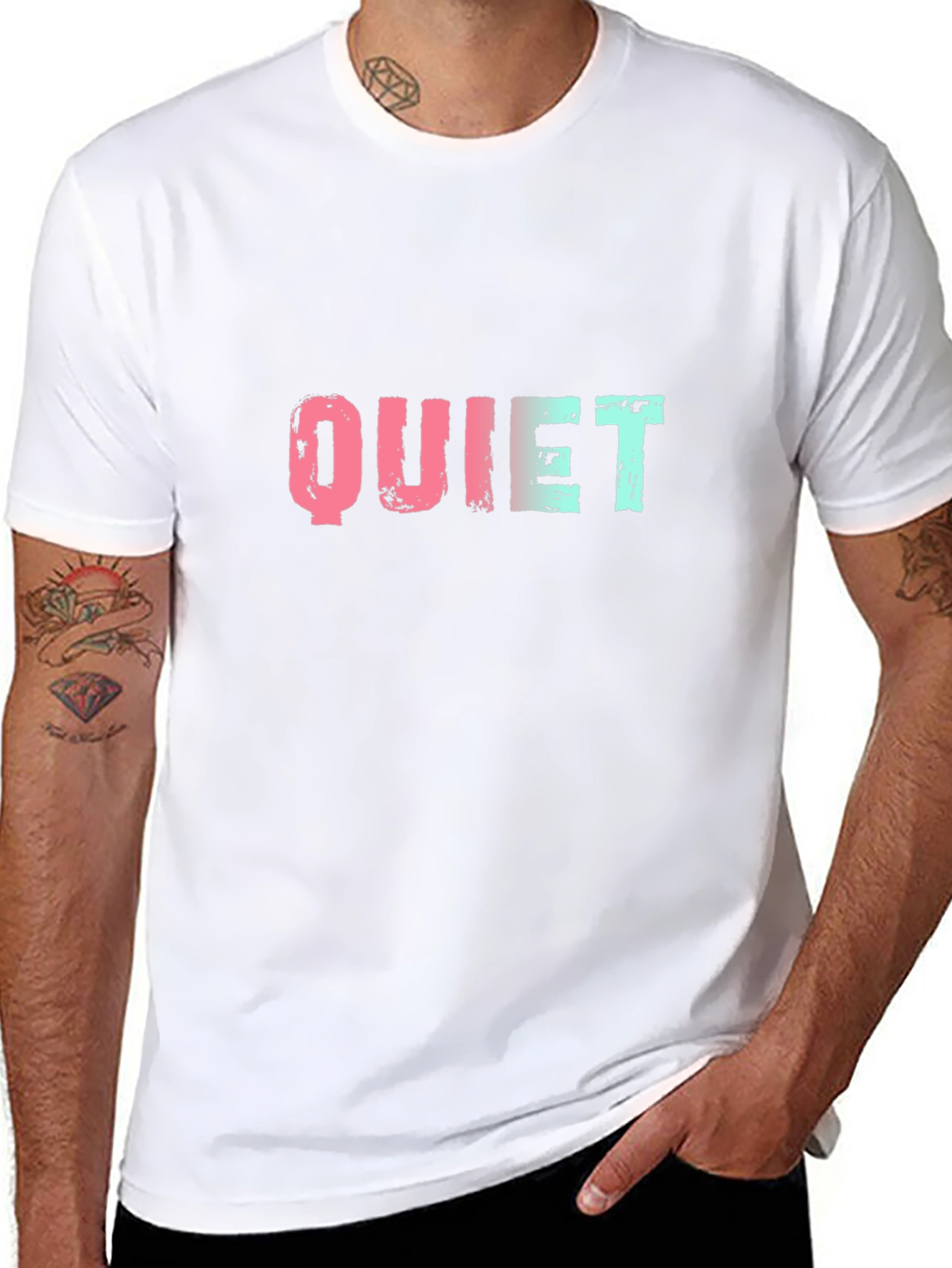 Quiet Graphic Tee - Stylish Black Cotton T-Shirt