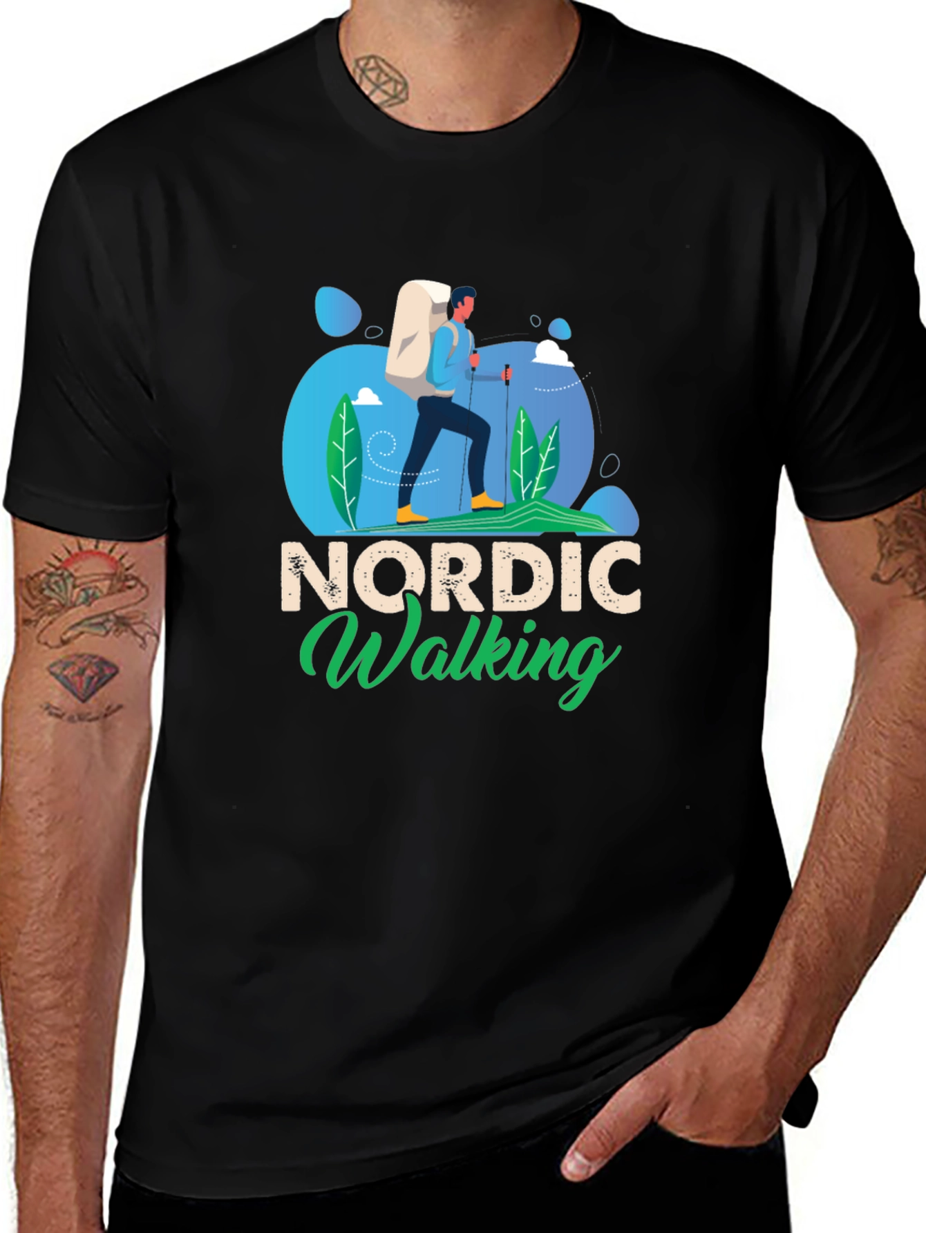 Nordic Walking Graphic Tee - Hiker Shirt