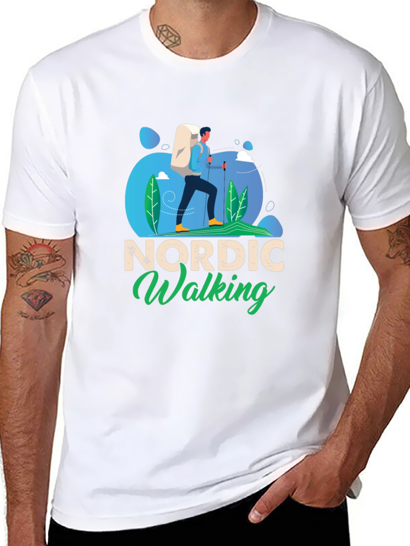 Nordic Walking Graphic Tee - Hiker Shirt