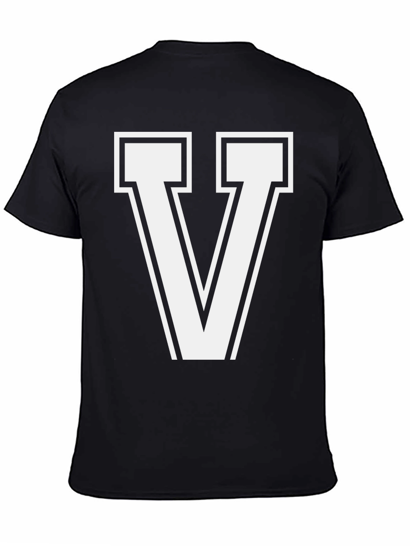 Bold Letter V Graphic T-Shirt - Casual Style