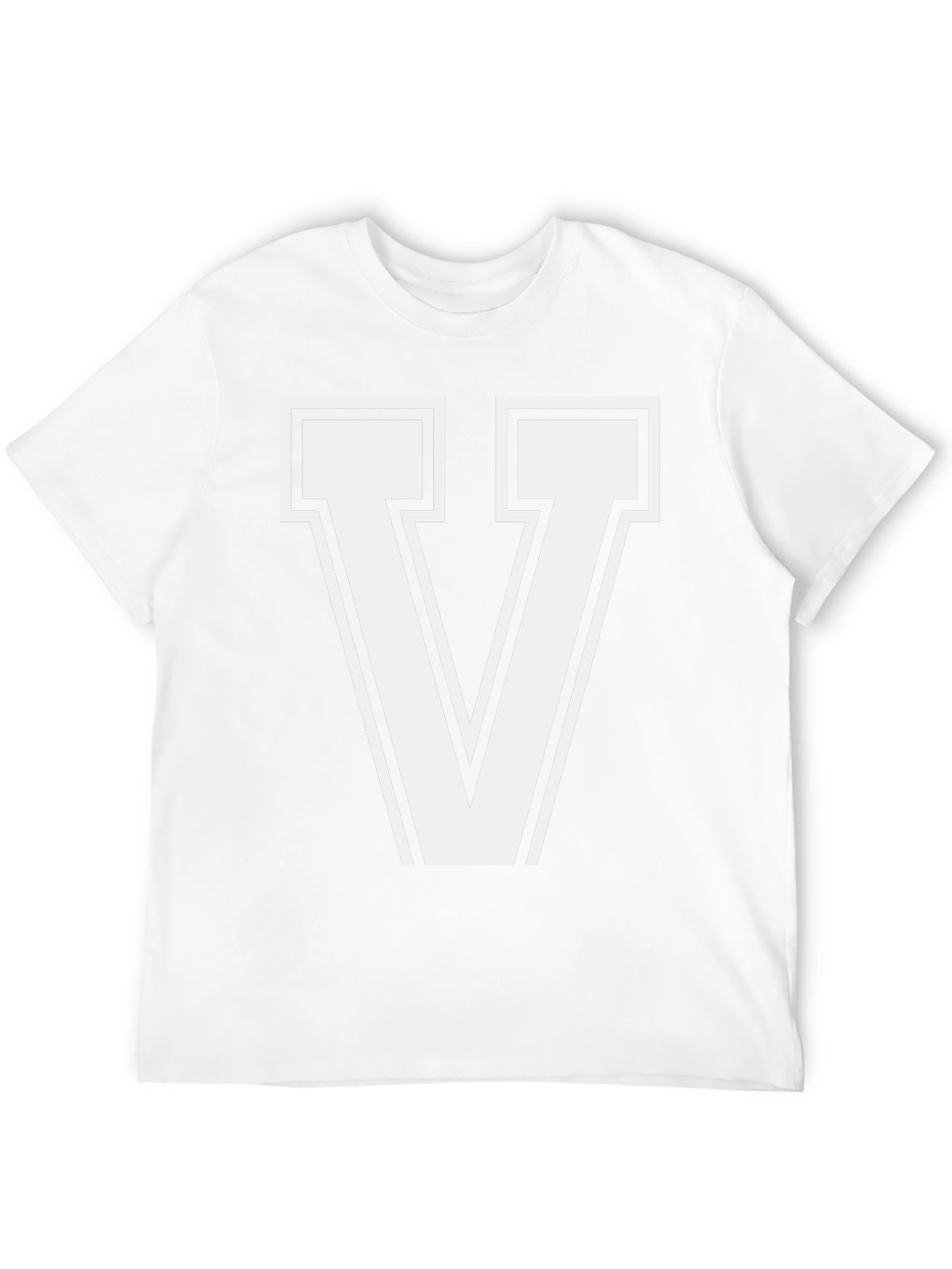 Bold Letter V Graphic T-Shirt - Casual Style
