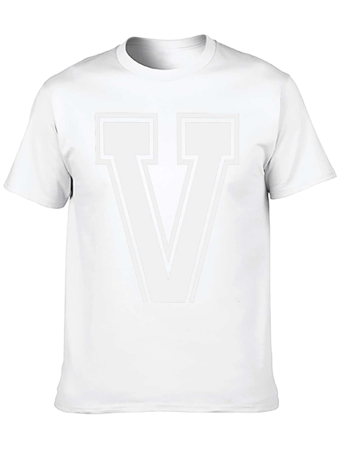 Bold Letter V Graphic T-Shirt - Casual Style
