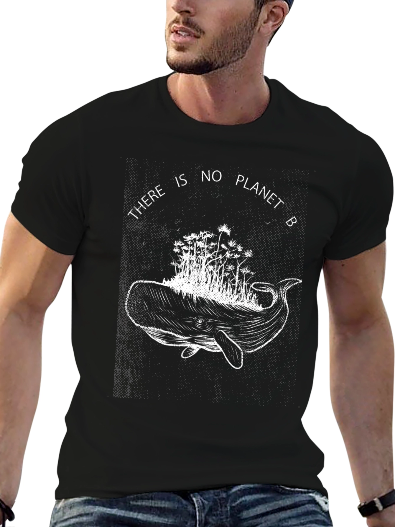 Planet B Whale Graphic Tee - Black
