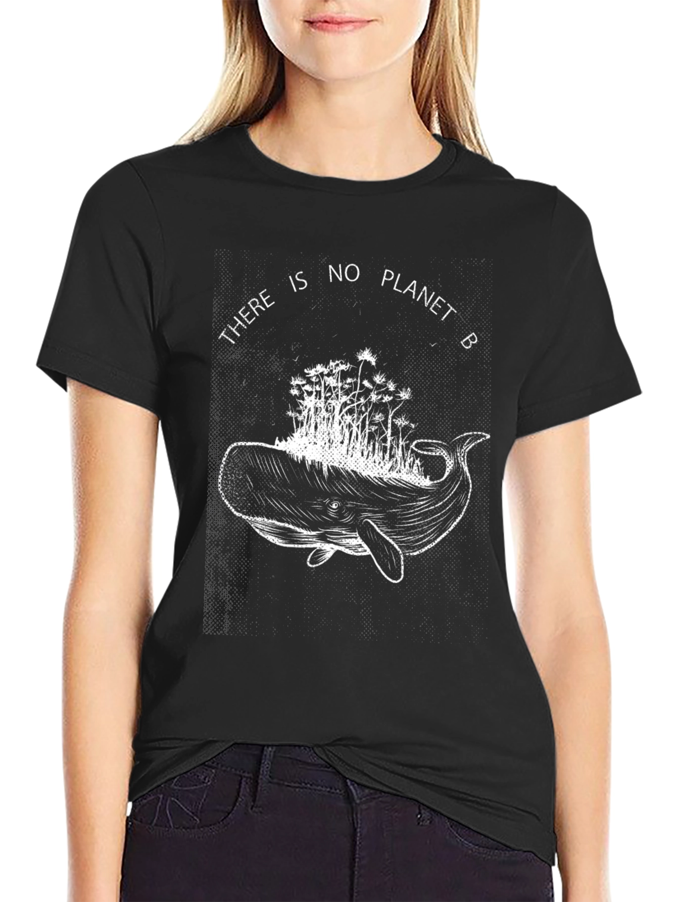 Planet B Whale Graphic Tee - Black