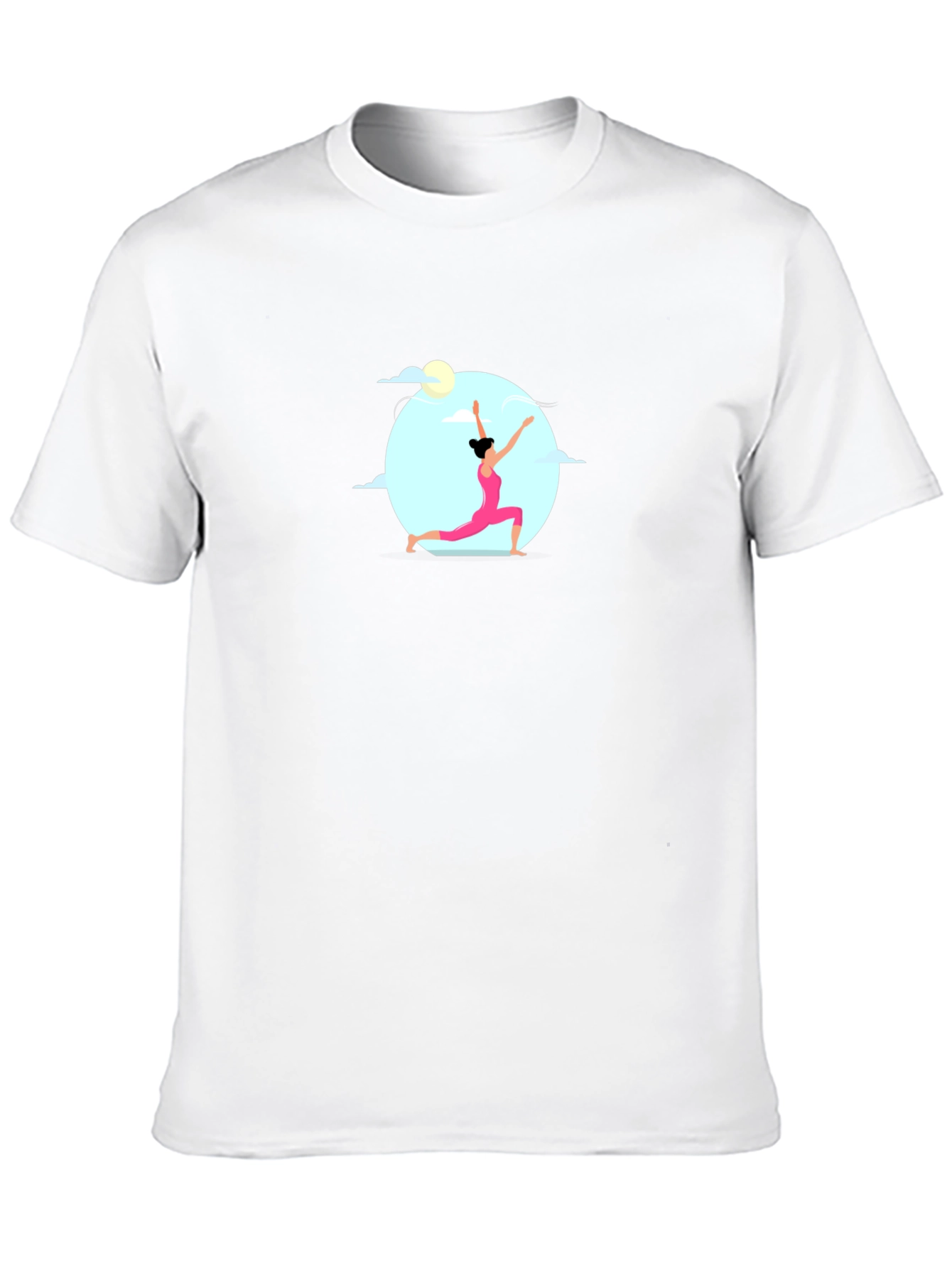 Yoga Pose Graphic Tee - Black Cotton Shirt