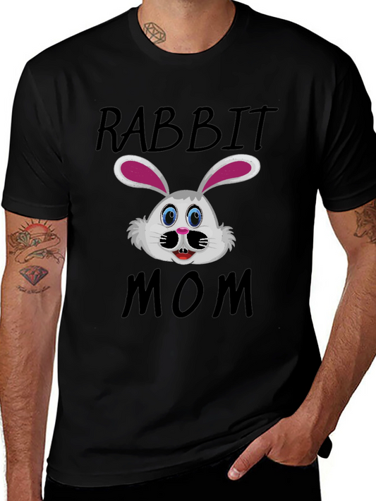 Rabbit Mom Graphic T-Shirt - Cute Bunny Design