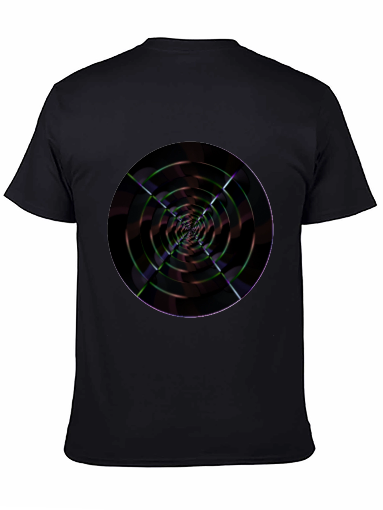 Abstract Spiral Graphic T-Shirt - Black