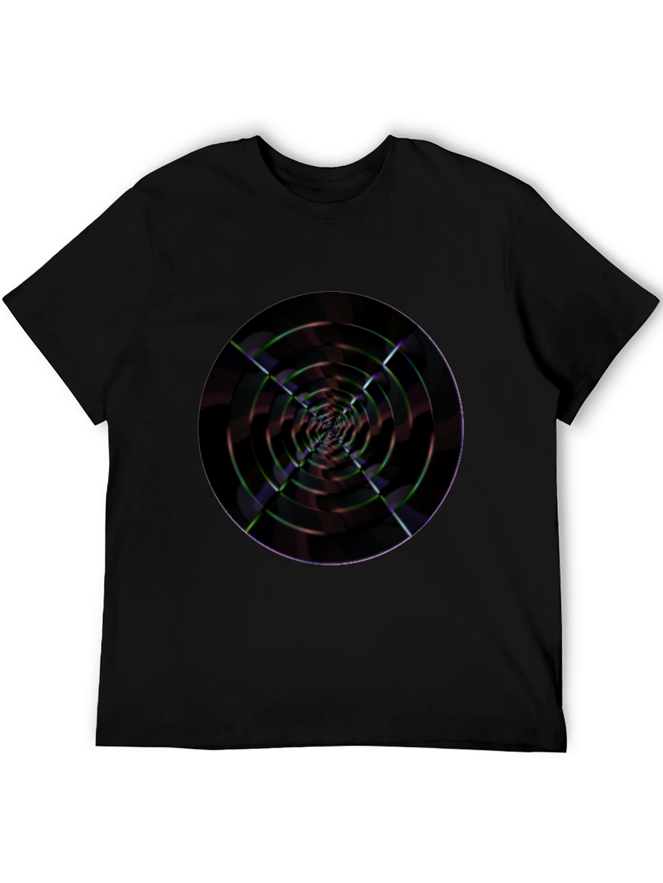 Abstract Spiral Graphic T-Shirt - Black