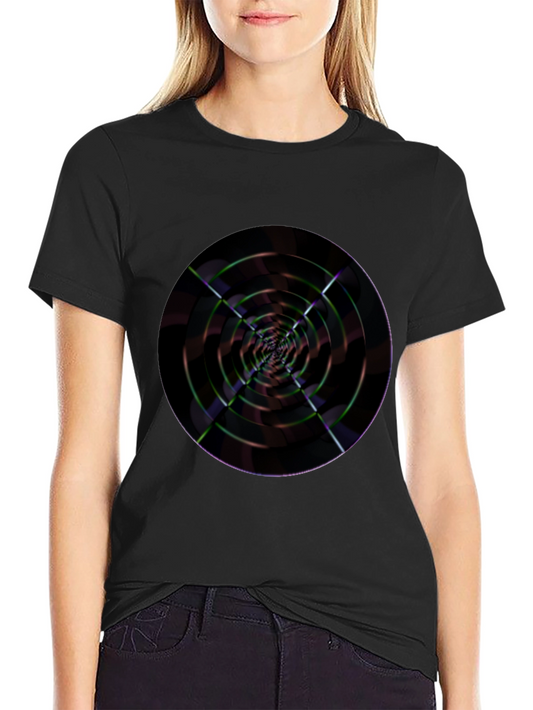 Abstract Spiral Graphic T-Shirt - Black