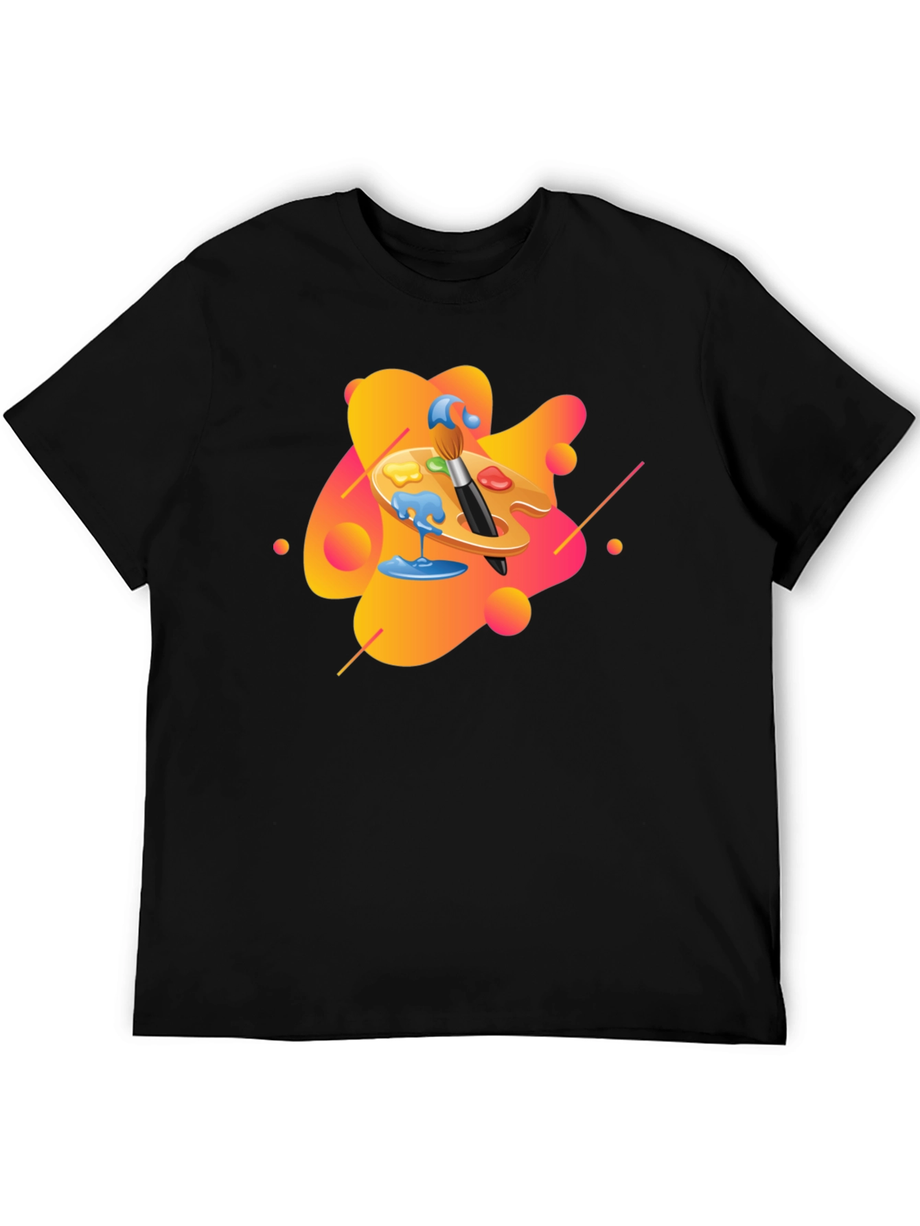 Artistic Palette Graphic Black T-Shirt
