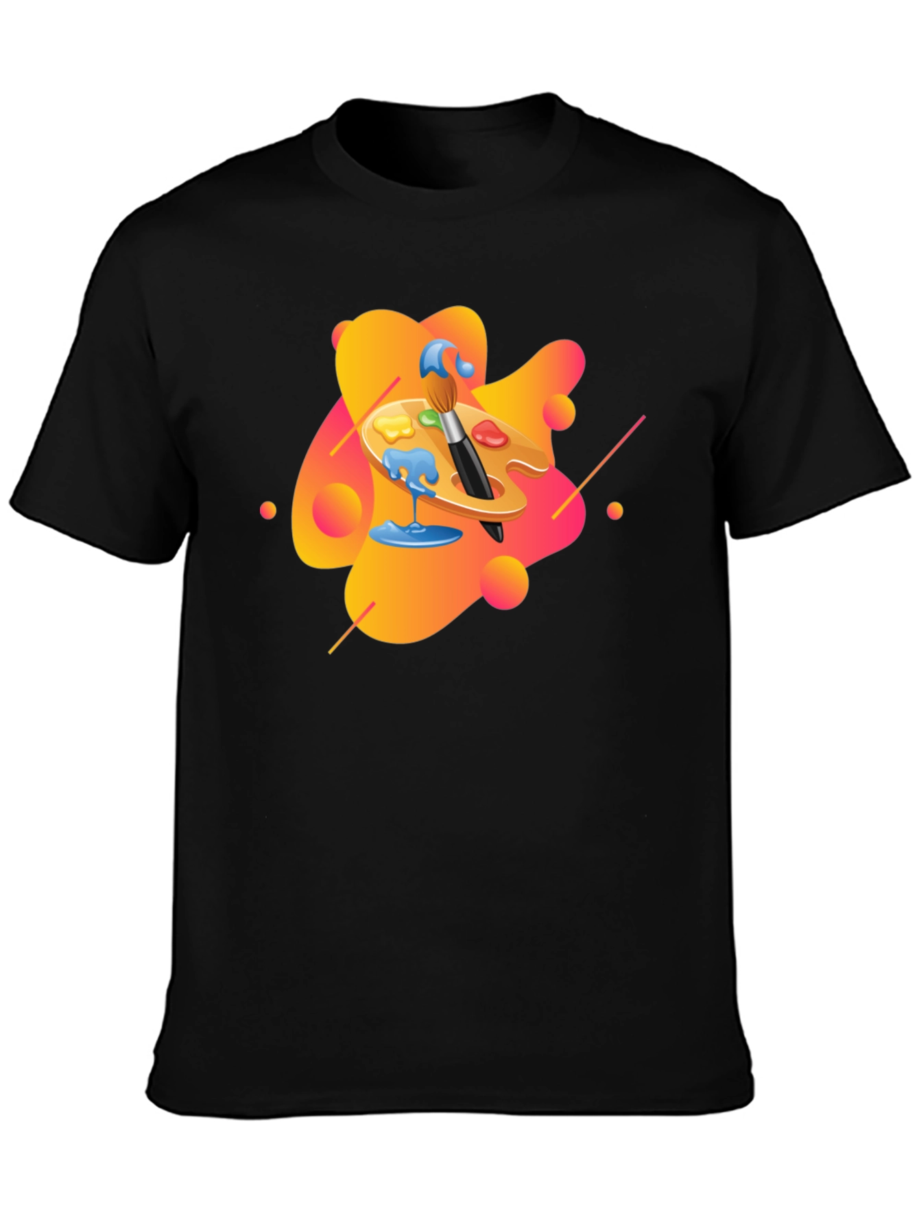 Artistic Palette Graphic Black T-Shirt
