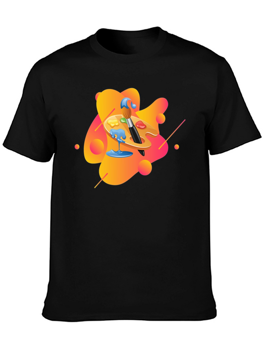 Artistic Palette Graphic Black T-Shirt