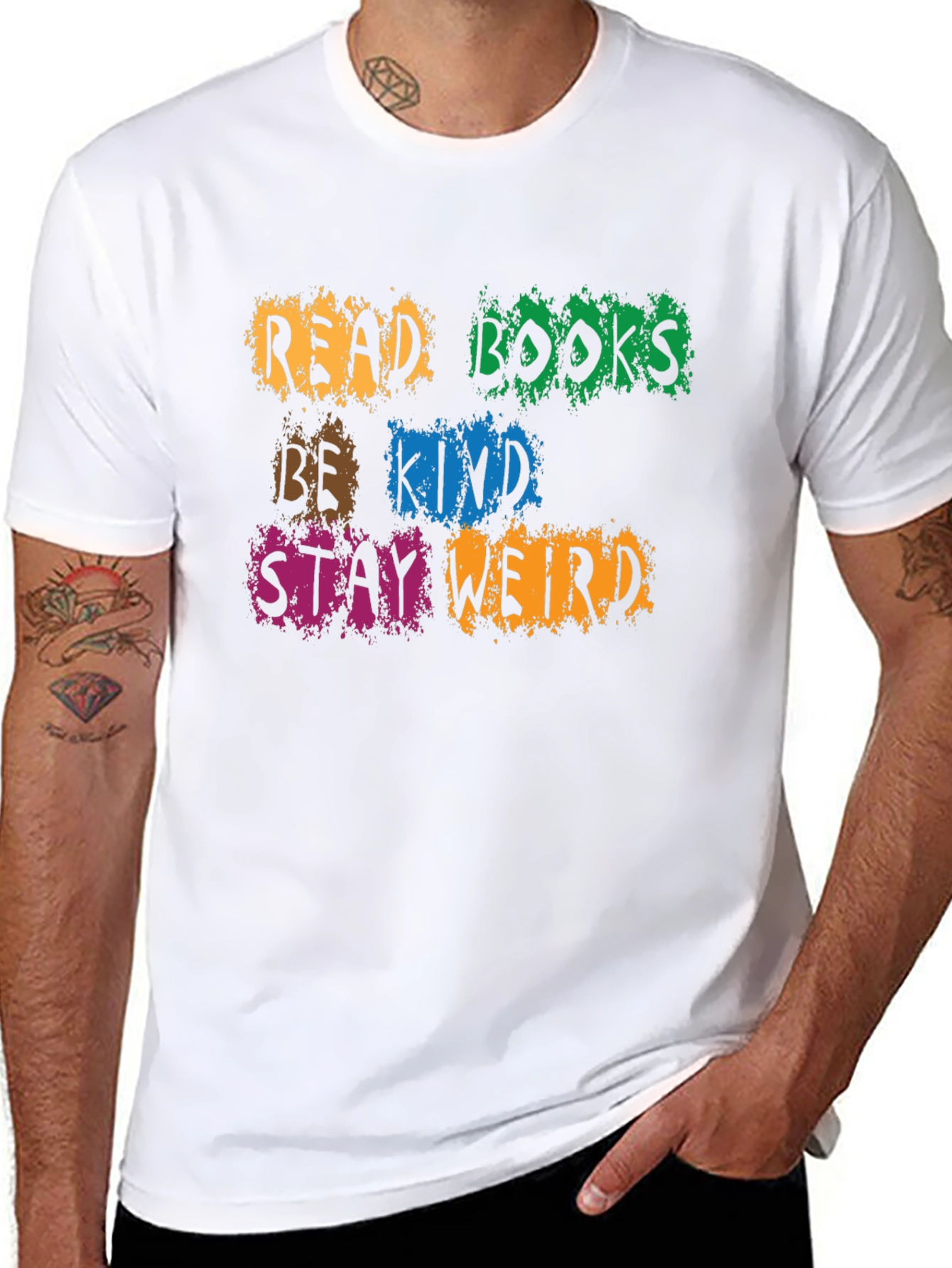 Read Books Be Kind Stay Weird Graphic Tee
