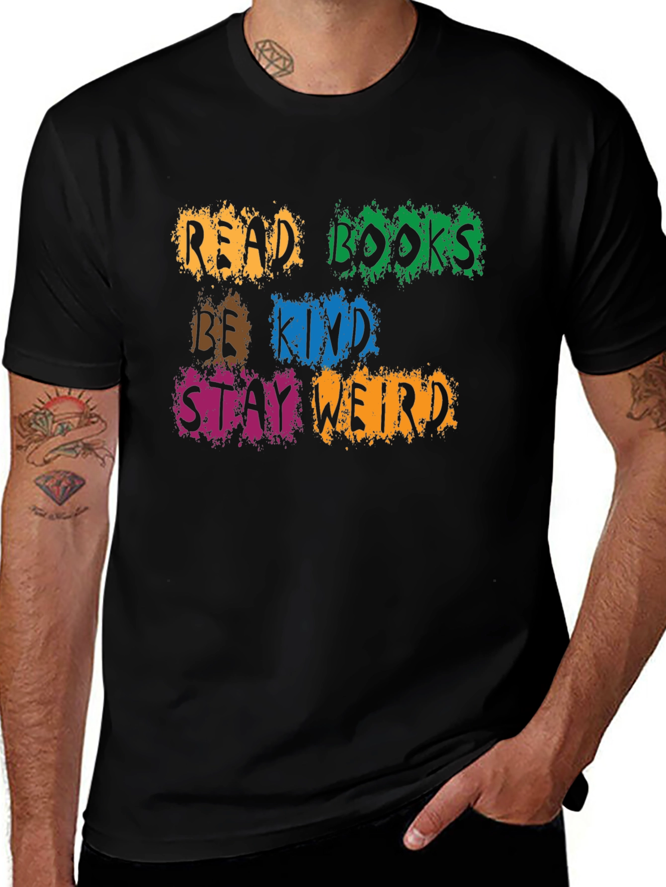 Read Books Be Kind Stay Weird Graphic Tee