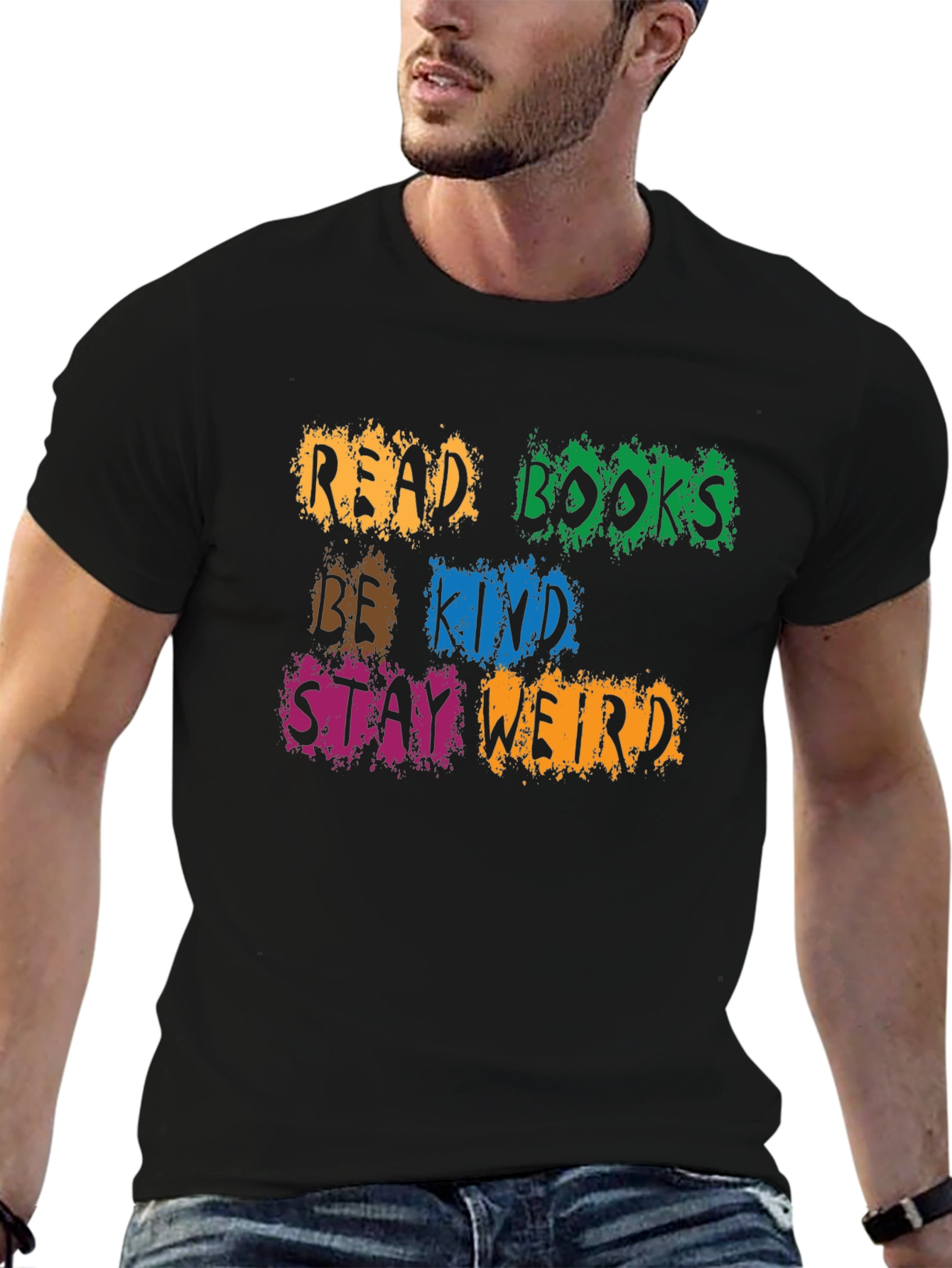 Read Books Be Kind Stay Weird Graphic Tee