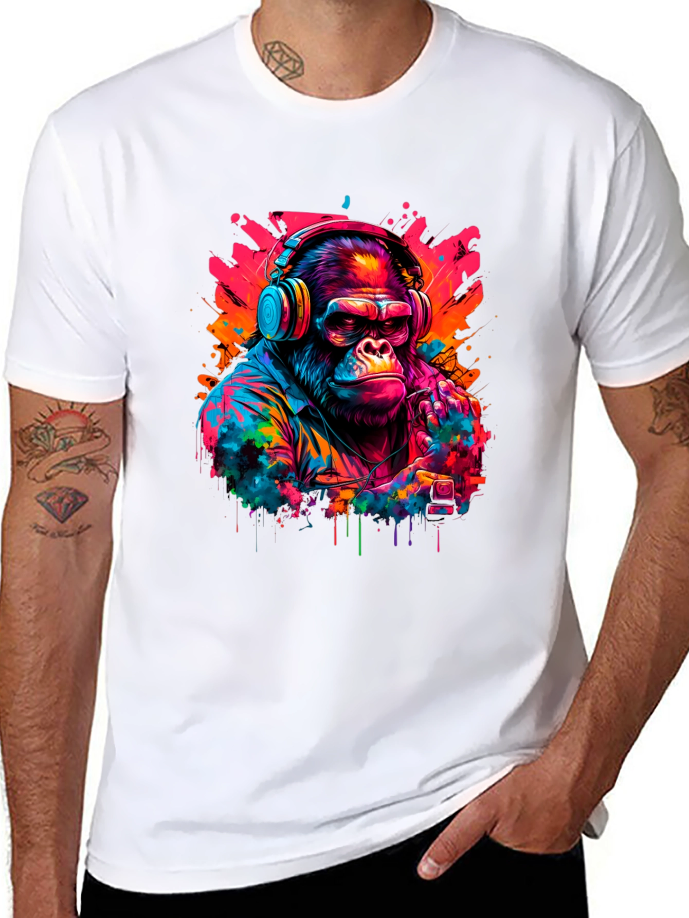 Cool Gorilla DJ Graphic T-Shirt